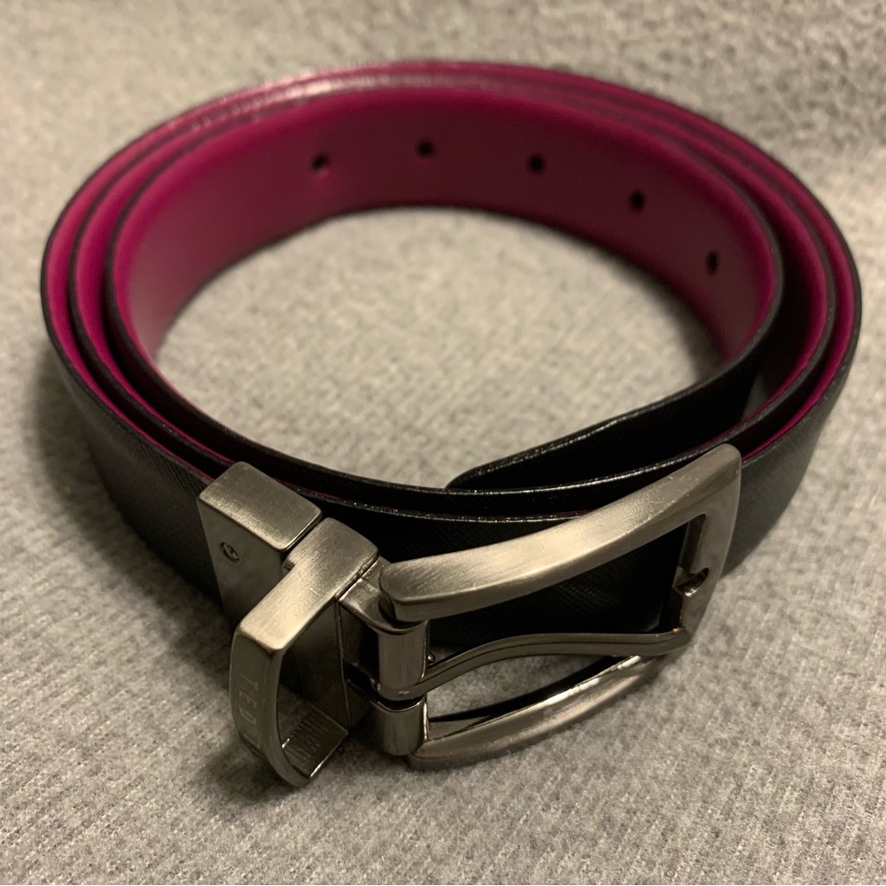 Ted Baker Black Leather Belt 38"